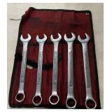 Sunex metric wrenches in canvas pouch.