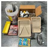 Assortment of painting ad drywall supplies