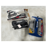 Rotozip spiral saw and Dremel accessories.