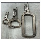 3 pair of welding locking pliers.