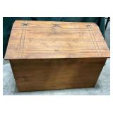 Wooden box with hinge lid