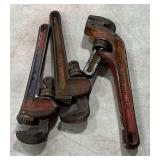 3 pipe wrenches, Ridgid & Heavy duty up to 12".