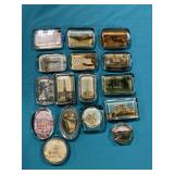 Historical building glass paperweights
