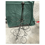 3-tier folding metal plant stand and shepherds hook
