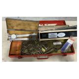 Partial tap & die set, dial caliper and calipers
