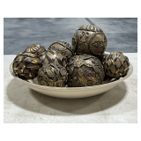 Pier 1 bowl with decorative spheres