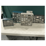 Parts cabinets, hardware, cotter pins, bolts, nails, washers