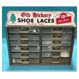 Old Hickory Shoe Lace storage box 12 1/2" x 6" D x 12" T with hardware.