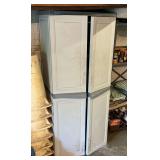 Plastic cabinet and contents, 26" W x 18" D x 60" T