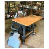 Sears Craftsman 10" radial arm saw on rolling stand and dust collector