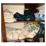 Linens, throws, sheet grippers, sheets, blankets