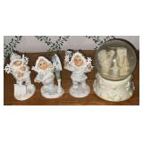 Snowbabies globe and 3 figurines