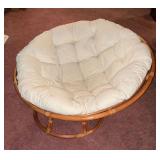 Papasan chair with bamboo style base