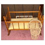 Baby doll crib and doll chair