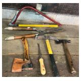 Hatchets, bow saw, pick, etc.