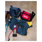Bowling leather bag, foot pump, aluminum bat