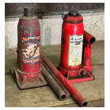 Pair of hydraulic bottle jacks, 6-ton and unknown size