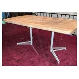 Table with metal legs, 48" with 12" leaf