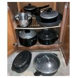 Assortment of pots, pans, skillets