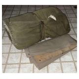 Military? sleeping bag and air mattress.