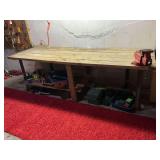 Workbench, 96" L x 34" D x 31" T metal legs, CONTENTS UNDERNEATH NOT INCLUDED