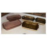 Anchor Hocking & Pyrex casseroles with 3 baskets