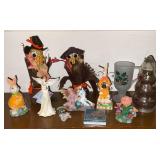 Assortment of decorative items, rabbits, angel, fairies