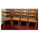 4 wooden Mellin, Quincy chairs