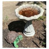 Concrete bird bath 25" T