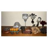 Candle holders, candles, potpourri pot, etc.