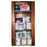 Assortment of coffee cups and mugs.