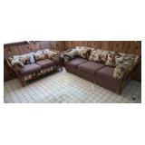 Bamboo framed furniture, 79" L sleeper sofa