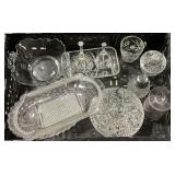 Assortment of pressed glass
