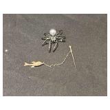 Spider pin and fish stick pin