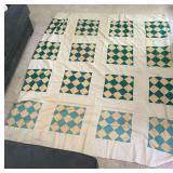 Vintage patchwork quilt top, some stains