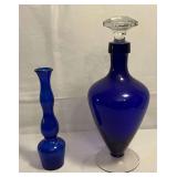 Cobalt blue decanter 11" T