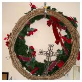 Pair of large wreaths, 36" W