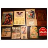 Vintage Wine-Dip double sided fan pull, vintage calendars