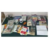 Maps, travel books, map tacks, Rand McNally,