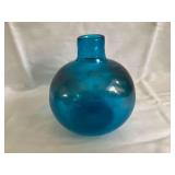 Blue blown glass vase
