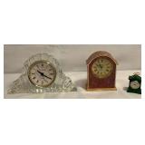 Linden and other desk clocks, up to 4" T
