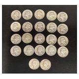 22 Washington silver quarters