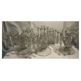 Trio of candelabras with crystals
