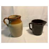 Pair of crock pitchers, up to 7 1/2" T