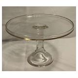 Clear glass cake stand