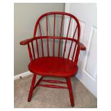 Wooden barrel back chair, 17" seat height