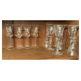 Etched and pressed glass stemware