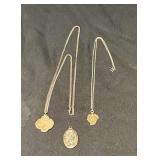 M. DE JEAN sterling pendant, 18" sterling chain with sterling pendant, pendant marked sterling and chain unmarked