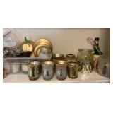 Collection of candles and candleholders