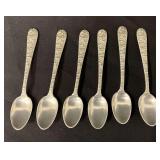 6 Alvin Sterling Bridal Bouquet pattern demitasse spoons